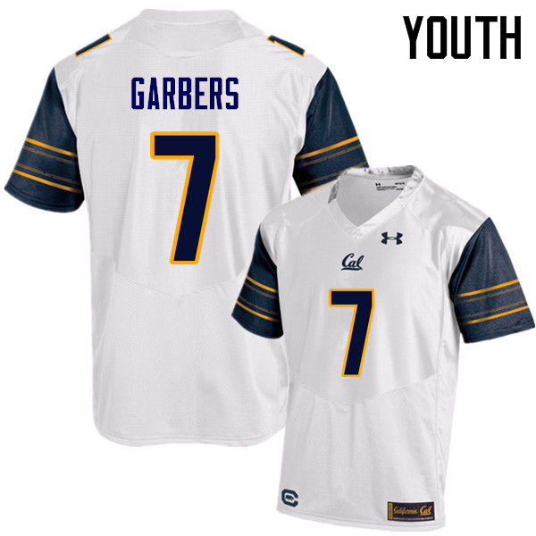 Youth #7 Chase Garbers Cal Bears (California Golden Bears College) Football Jerseys Sale-White - Click Image to Close